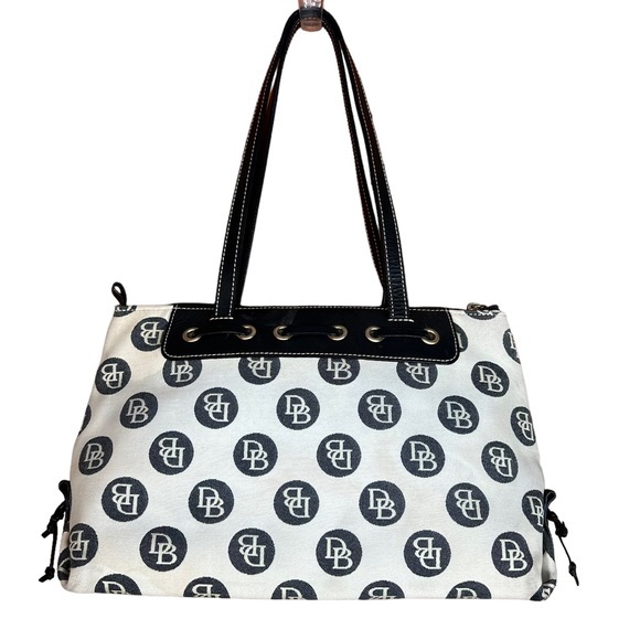 Dooney & Bourke Blue and White Logo Shoulder Bag - Picture 2 of 16